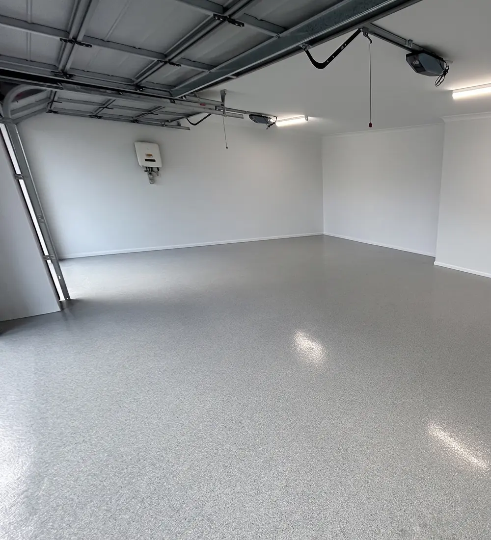 Resin flake flooring Harare — durable decorative floor in a garage environment
