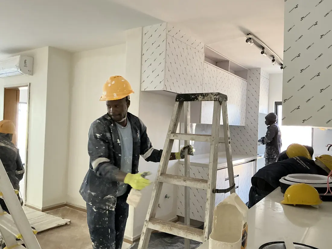 Ceiling and wall decoration Harare — finishing works during a residential interior renovation